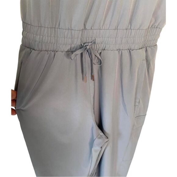 CALIA by Carrie Underwood Gray Pearl Sleeveless Cargo Pocket Jumpsuit S - Picture 3 of 9